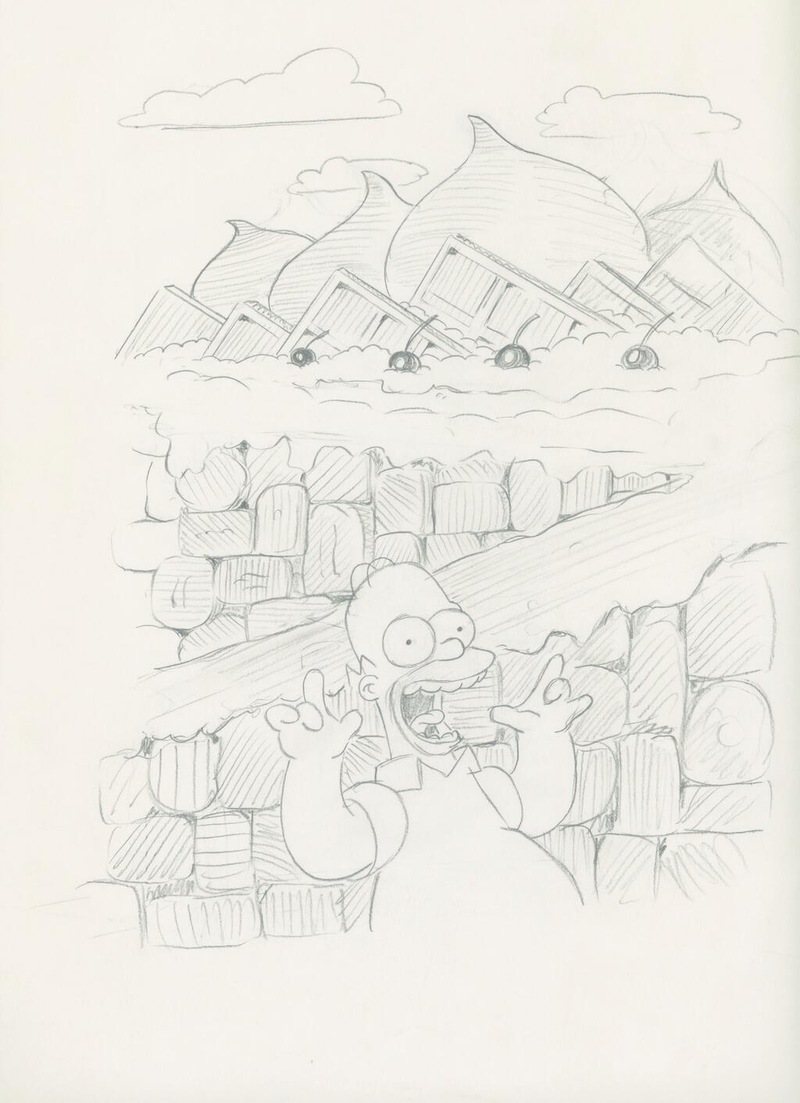 Illustration for article titled Check out these old sketches from The Simpsons by animator David Silverman